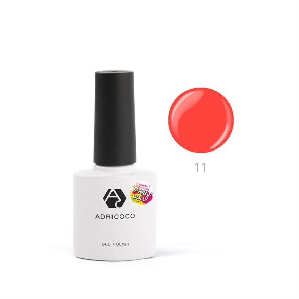 Гель-лак ADRICOCO Pretty dolly №11 неоновый коралловый (8 мл.) 245413 - фото 24797